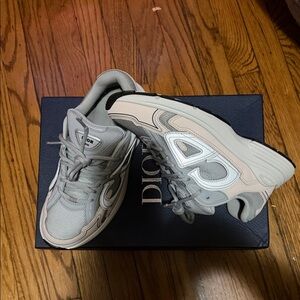 Dior Gray and Cream Sneakers B30
